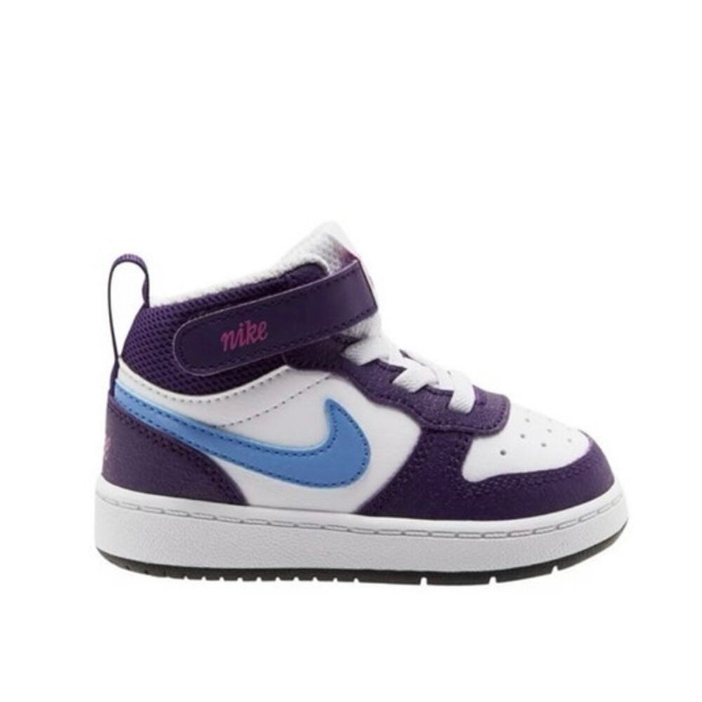 NWOB Nike Court Borough Mid 2 Toddler Sneakers in Royal Eggplant SZ 6T